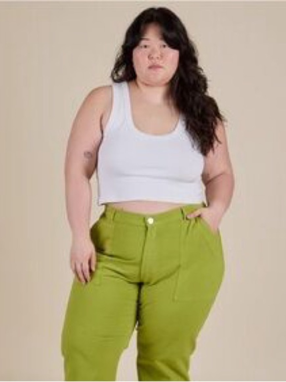 Big Bud Press Olive Green Straight Leg Plus-Size Pants
